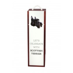 Let’s celebrate with Scottish Terrier. A wine box with the geometric dog
