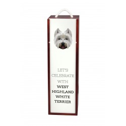 West Highland White Terrier - Caja de vino con una imagen de perro.