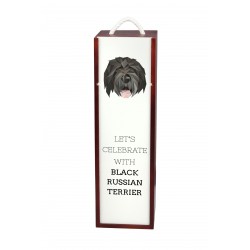 Terrier noir de Russie - Boîte pour le vin avec l'image d'un chien.