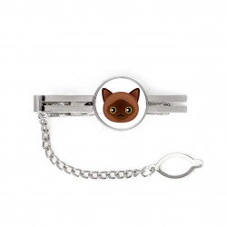 A tie clip with a Burmese cat. Men’s jewelry. A new collection with the cute Art-dog cat
