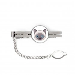 A tie clip with a Javanese cat. Men’s jewelry. A new collection with the cute Art-dog cat