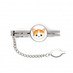 A tie clip with a Turkish Van. Men’s jewelry. A new collection with the cute Art-dog cat