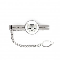 A tie clip with a American shorthair. Men’s jewelry. A new collection with the cute Art-dog cat