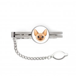 A tie clip with a Devon rex. Men’s jewelry. A new collection with the cute Art-dog cat