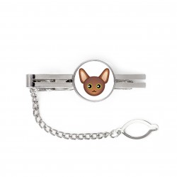 A tie clip with a Oriental cat. Men’s jewelry. A new collection with the cute Art-dog cat