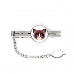 A tie clip with a Snowshoe cat. Men’s jewelry. A new collection with the cute Art-dog cat