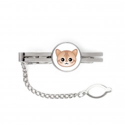 A tie clip with a Singapura cat. Men’s jewelry. A new collection with the cute Art-dog cat