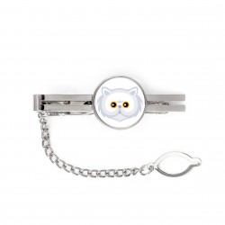 A tie clip with a Persian cat. Men’s jewelry. A new collection with the cute Art-dog cat