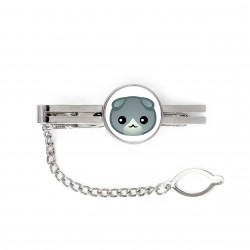 A tie clip with a Scottish Fold. Men’s jewelry. A new collection with the cute Art-dog cat