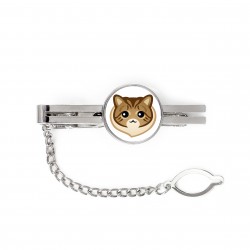 A tie clip with a Siberian cat. Men’s jewelry. A new collection with the cute Art-dog cat