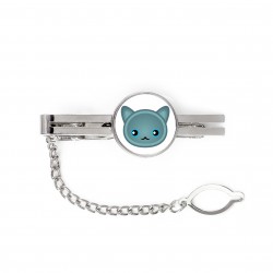 A tie clip with a Russian Blue. Men’s jewelry. A new collection with the cute Art-dog cat