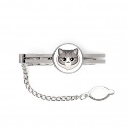A tie clip with a Norwegian Forest cat. Men’s jewelry. A new collection with the cute Art-dog cat