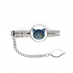 A tie clip with a Chartreux. Men’s jewelry. A new collection with the cute Art-dog cat
