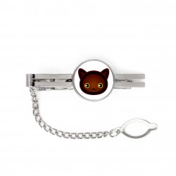 A tie clip with a Havana Brown. Men’s jewelry. A new collection with the cute Art-dog cat