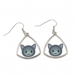 Earrings with a Nebelung. A new collection with the cute Art-dog cat