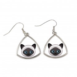 Earrings with a Himalayan cat. A new collection with the cute Art-dog cat