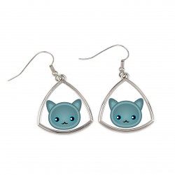 Earrings with a Russian Blue. A new collection with the cute Art-dog cat
