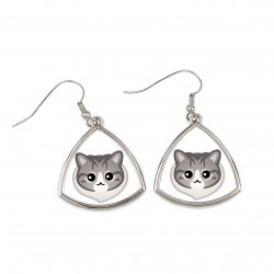 Earrings with a Norwegian Forest cat. A new collection with the cute Art-dog cat