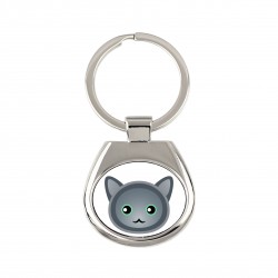 A key pendant with Nebelung. A new collection with the cute Art-dog cat