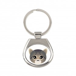 A key pendant with Tabby cat. A new collection with the cute Art-dog cat