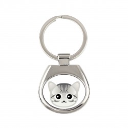 A key pendant with American shorthair. A new collection with the cute Art-dog cat