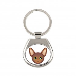 A key pendant with Oriental cat. A new collection with the cute Art-dog cat