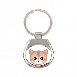A key pendant with Singapura cat. A new collection with the cute Art-dog cat