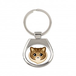 A key pendant with Siberian cat. A new collection with the cute Art-dog cat