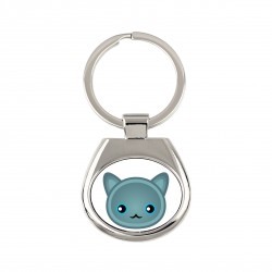 A key pendant with Russian Blue. A new collection with the cute Art-dog cat