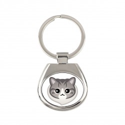 A key pendant with Norwegian Forest cat. A new collection with the cute Art-dog cat