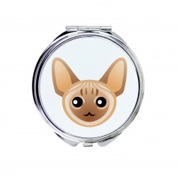 A pocket mirror with a Devon rex. A new collection with the cute Art-Dog cat