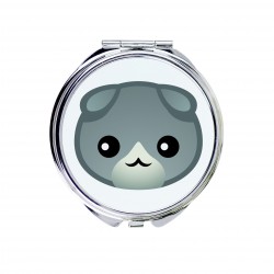 A pocket mirror with a Scottish Fold. A new collection with the cute Art-Dog cat