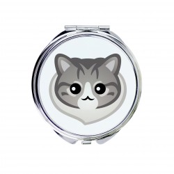 Ein Taschenspiegel mit einer Norwegische Waldkatze. Eine neue Kollektion mit der süßen Art-Dog Katze