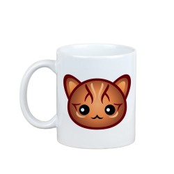 Enjoying a cup with my cat - kot bengalski - kubek z uroczym kotem