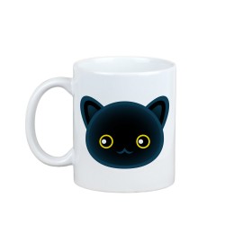 Enjoying a cup with my cat - Kot bombajski - kubek z uroczym kotem