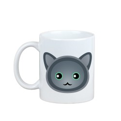 Profitant d'une tasse avec mon chat Nebelung - une tasse avec un chat mignon