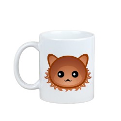 Enjoying a cup with my LaPerm - a mug with a cute cat