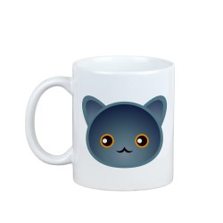 Enjoying a cup with my Chartreux - a mug with a cute cat
