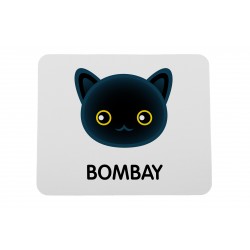 Una almohadilla de mouse de computadora con un gato de Bombay. Una nueva colección con el lindo gato Art-dog