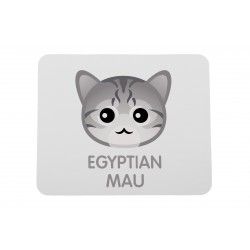 Una almohadilla de mouse de computadora con un gato de Mau egipcio. Una nueva colección con el lindo gato Art-dog