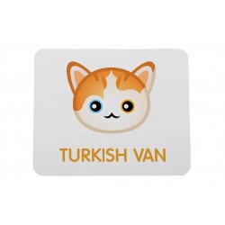 Eine Computermausunterlage mit einer Türkisch Van. Eine neue Kollektion mit der niedlichen Art-Dog-Katze