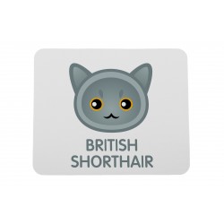 Una almohadilla de mouse de computadora con un gato de British Shorthair. Una nueva colección con el lindo gato Art-dog