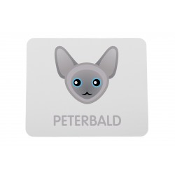 Un tapis de souris avec un chat du Peterbald. Une nouvelle collection avec le joli chat Art-dog