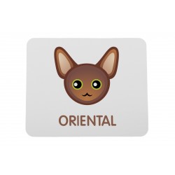A computer mouse pad with a Oriental cat. A new collection with the cute Art-dog cat