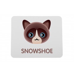 A computer mouse pad with a Snowshoe cat. A new collection with the cute Art-dog cat