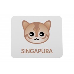 A computer mouse pad with a Singapura cat. A new collection with the cute Art-dog cat
