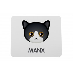 Una almohadilla de mouse de computadora con un gato de Gato Manx. Una nueva colección con el lindo gato Art-dog