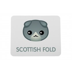 A computer mouse pad with a Scottish Fold. A new collection with the cute Art-dog cat