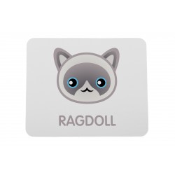 A computer mouse pad with a Ragdoll. A new collection with the cute Art-dog cat