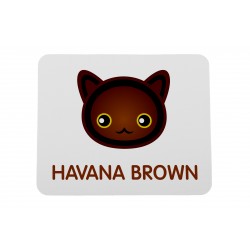 A computer mouse pad with a Havana Brown. A new collection with the cute Art-dog cat